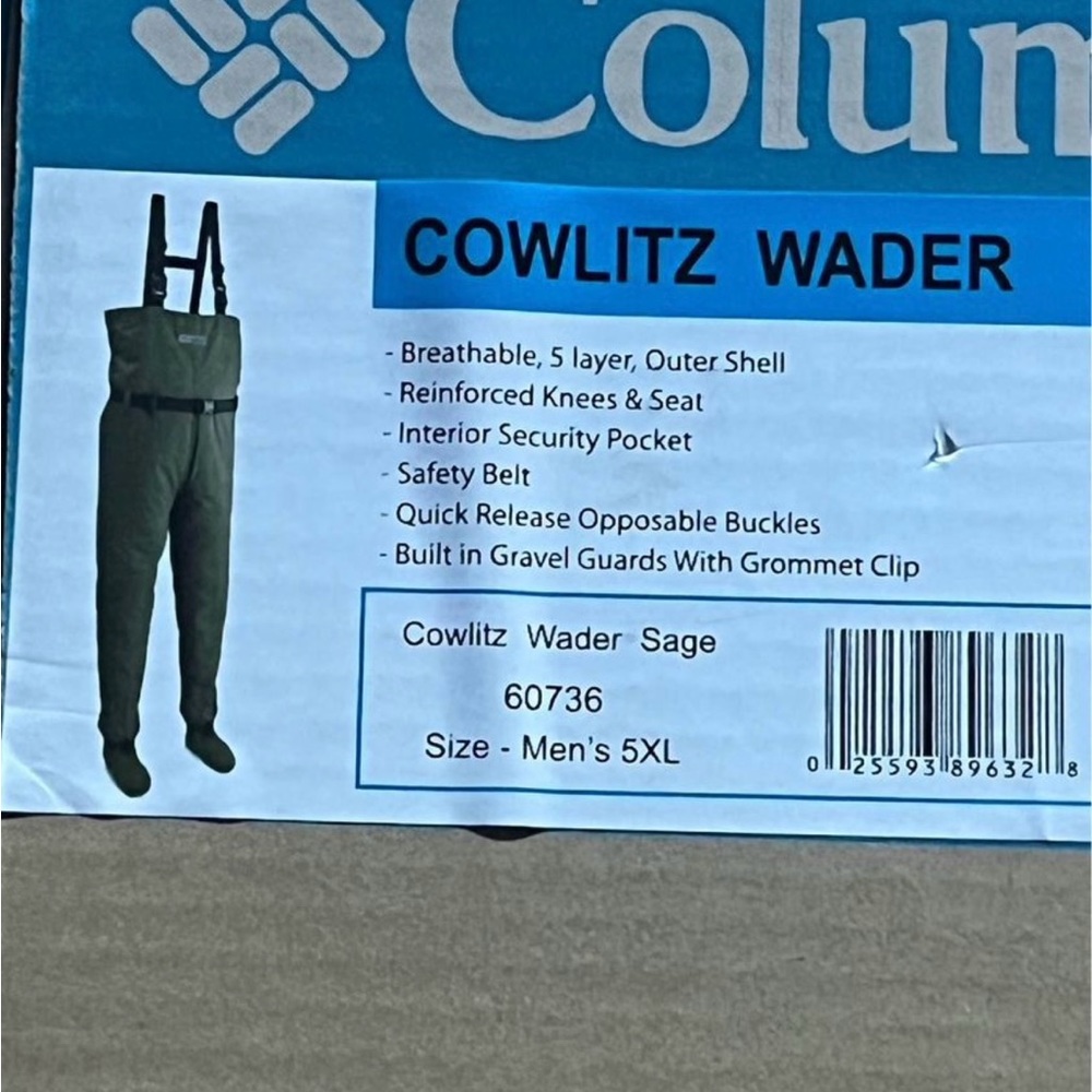 New in box Columbia Cowlitz Waders 5XL